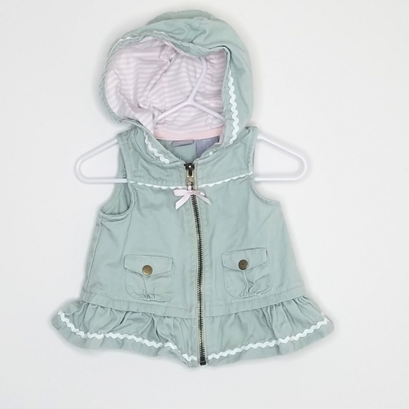 Tahari Hood Vest Ribbon Piping 3-6m - Picture 1 of 4